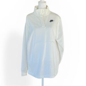 Nike White Oversized Sweatshirt Medium Swoosh Logo Athletic